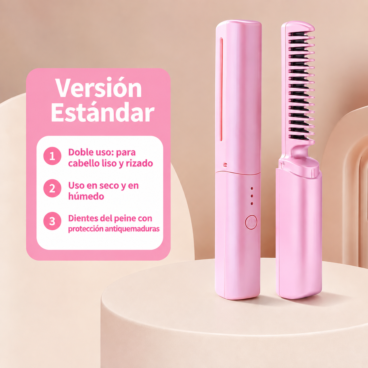 Nuevo Peine Alisador Inalámbrico Mini, Portátil y Para Viajes.