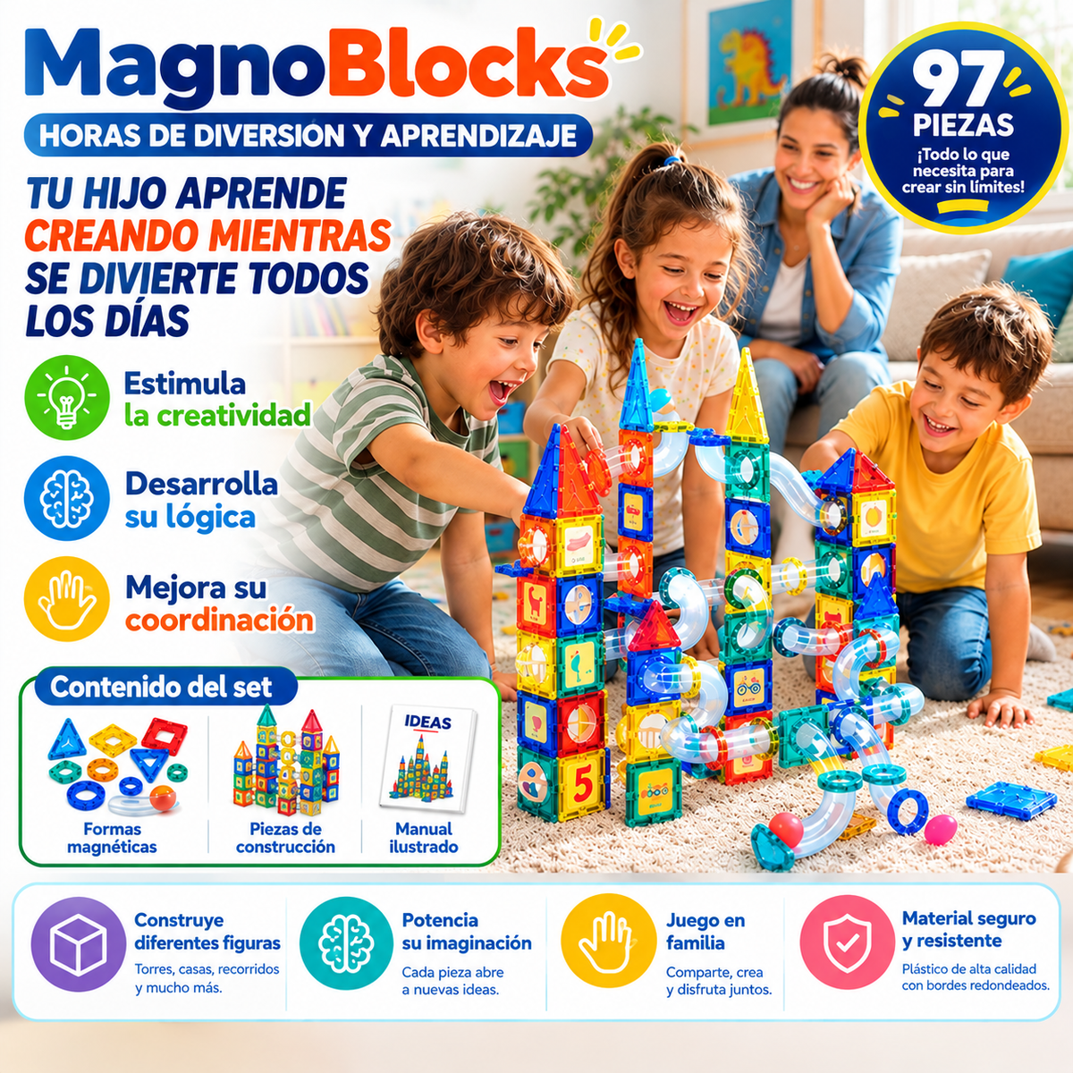 Juego De Bloques Magnético